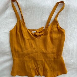 Wilfred Crop tank with tie detail, mustard